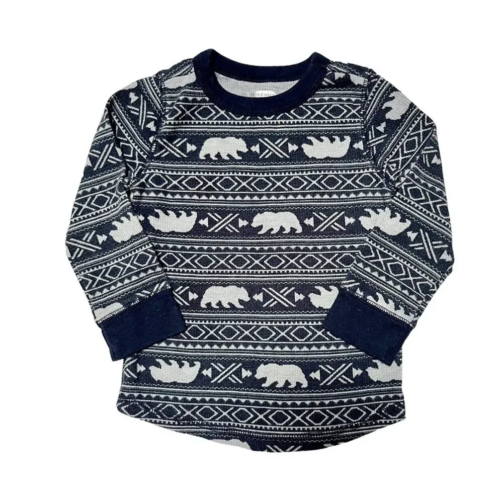 Old Navy Thermal Polar Bear Shirt Size 18-24m